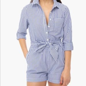 Vineyard Vines Sarah Long Sleeve Blue and White Striped Romper w/pockets & belt